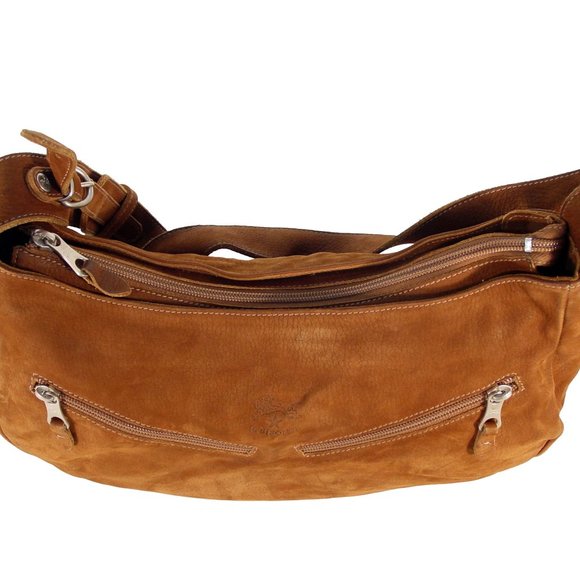 IL BISONTE Wanni Di Filippo Large Suede Hobo Shoulder Bag + Authenticity Card - Picture 6 of 13